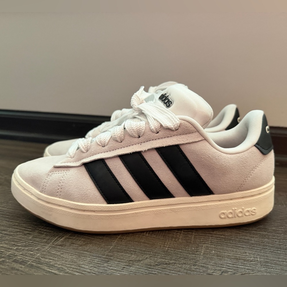 Adidas Cream and Black Casual Sneakers